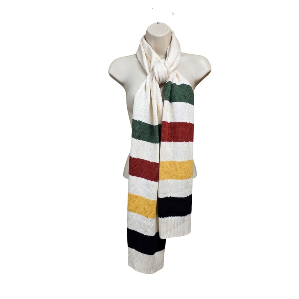 Pendleton Scarf Womens One Size Multicolor Stripe 100% Merino Wool Knit Winter